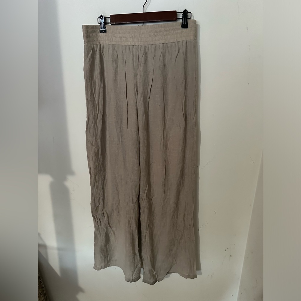 Women’s Flowy Beige Pants Double Lined